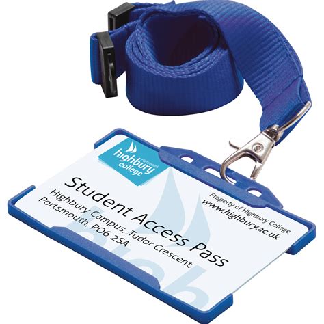 plastic card holder for lanyards.